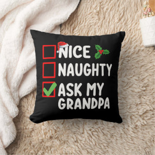 Schöne Unartige Frag Meinen Opa Weihnachtsliste Fa Kissen