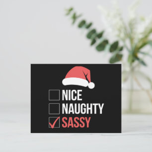 Schöne unartige freche Weihnachtsliste  Feiertagspostkarte