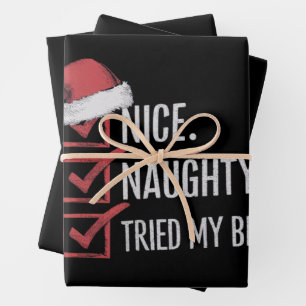Schöne Unartige Habe meine beste Weihnachtsliste X Geschenkpapier Set
