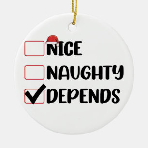 Schöne Unartige Hängt von Weihnachtsmann-Weihnacht Keramik Ornament
