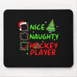 Schöne unartige Hockeyspieler-Checkliste Weihnacht Mousepad