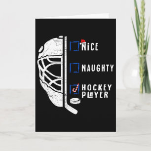 Schöne unartige Hockeyspieler Liste Weihnachten Sa Karte