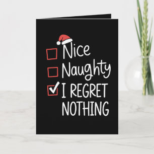 Schöne Unartige Ich Bedauere Nichts Weihnachtslist Feiertagskarte