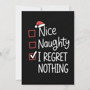 Schöne Unartige Ich Bedauere Nichts Weihnachtslist Feiertagskarte