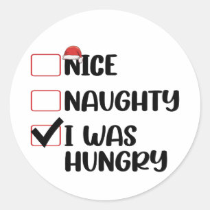 Schöne Unartige Ich War Hungrig Weihnachtsliste Runder Aufkleber