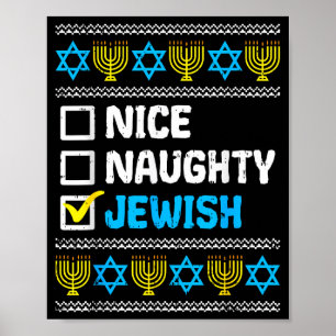 Schöne Unartige Jüdische Hässliche Chanukka Pullov Poster