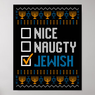 Schöne unartige jüdische hässliche Weihnachtspullo Poster