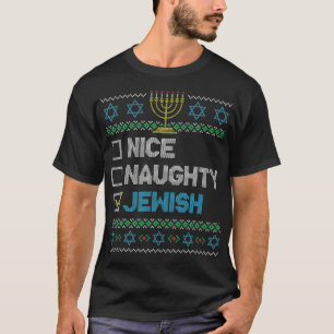 Schöne unartige jüdische hässliche Weihnachtspullo T-Shirt