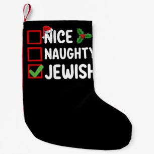 Schöne Unartige Jüdische Weihnachtsliste Familie F Kleiner Weihnachtsstrumpf