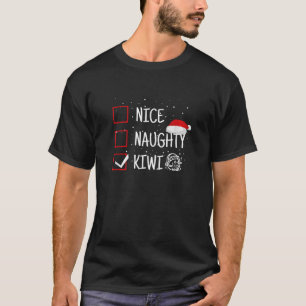 Schöne unartige Kiwi-Weihnachts-Checkliste Lustige T-Shirt