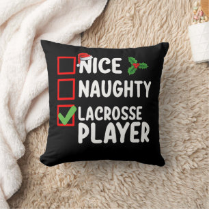 Schöne unartige Lacrosse-Spieler-Weihnachtsliste Kissen