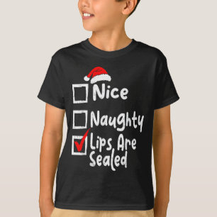 Schöne unartige Lippen Lustige Weihnachtsliste Fam T-Shirt
