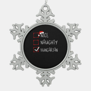 Schöne unartige ungarische Weihnachtsbräuche  Schneeflocken Zinn-Ornament