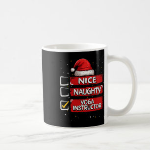 Schöne unartige Yoga-Lehrer-Weihnachtsliste Santa Kaffeetasse