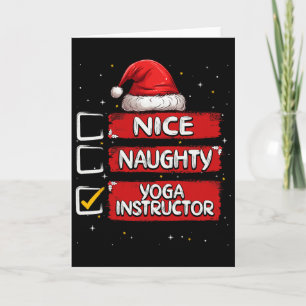 Schöne unartige Yoga-Lehrer-Weihnachtsliste Santa  Karte