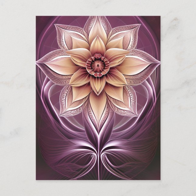 Schöne und Atemberaubende Moderne Fantasy Lotus Bl Postkarte (Vorderseite)