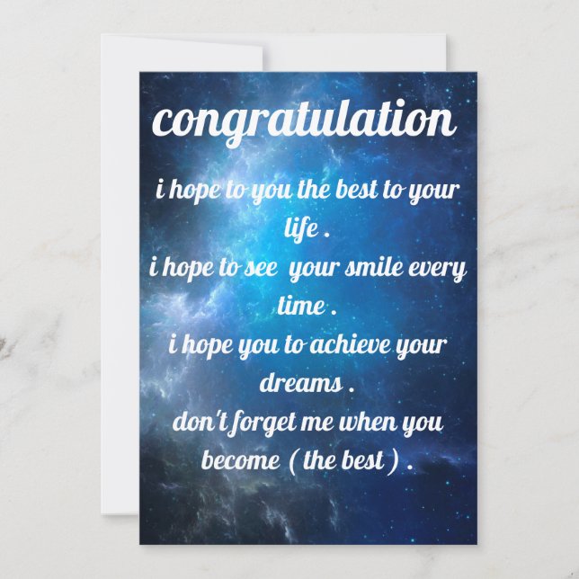 schöne und beste Einladung Gratulation (Vorderseite)