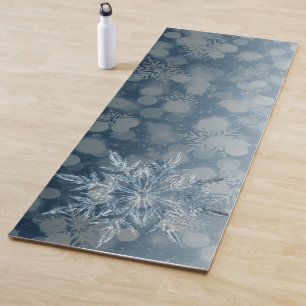 Schöne und einzigartige Eiskristalle Blauer Zen M Yogamatte