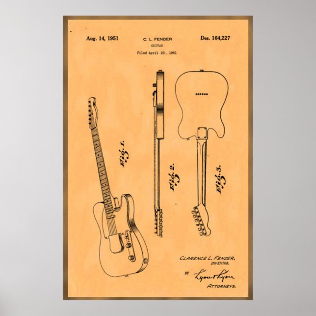 Schöne und einzigartige elektrische Leitpatentdruc Poster (Vorne)