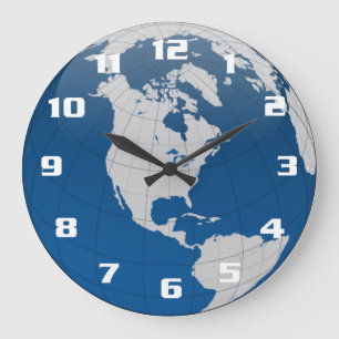 Schöne und einzigartige Erde und der Globus Große Wanduhr