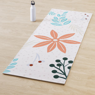 Schöne und elegante Ditsy-Blume und Blätter Yogamatte