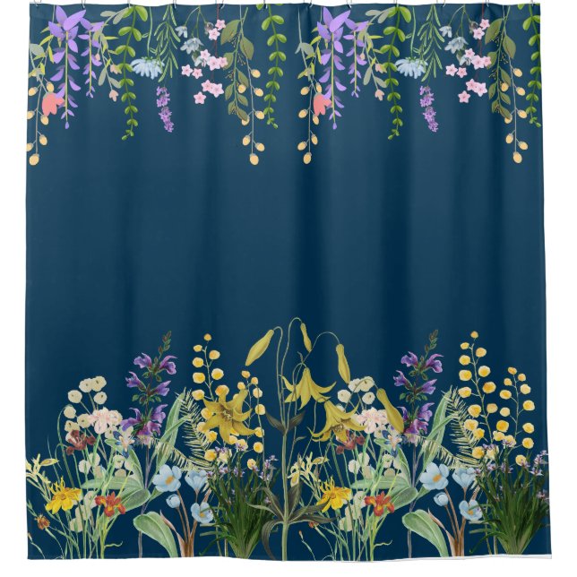 Schöne und elegante Wildblume Duvet Cover Duschvorhang (Vorderseite)