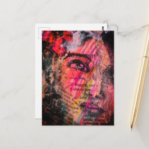 schöne und farbenfrohe abstrakte Gesicht-Mixed-Med Postkarte