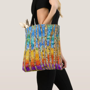 Schöne und farbenfrohe Aspen Tree Tote Tasche