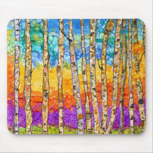 Schöne und farbenfrohe Aspen Trees Mousepad