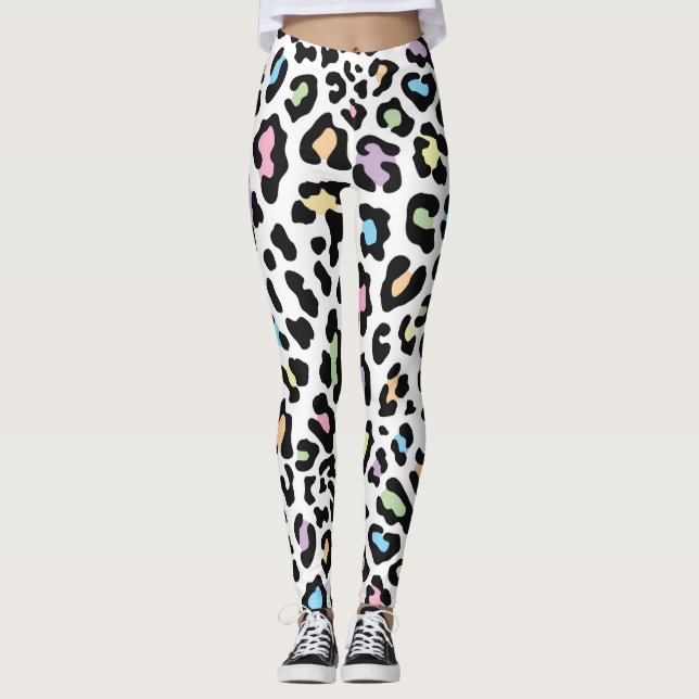 Schöne und farbenfrohe Cheetah Print Leggings (Vorderseite)
