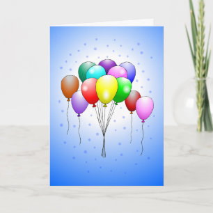 Schöne und farbenfrohe Geburtstagsballons Karte