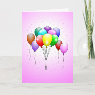 Schöne und farbenfrohe Geburtstagsballons Karte