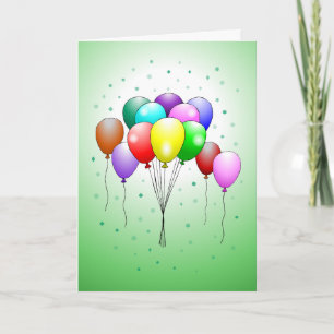 Schöne und farbenfrohe Geburtstagsballons Karte