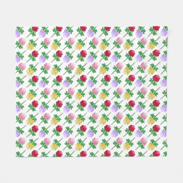 Schöne und farbenfrohe Rosen Fleecedecke (Vorderseite (Horizontal))