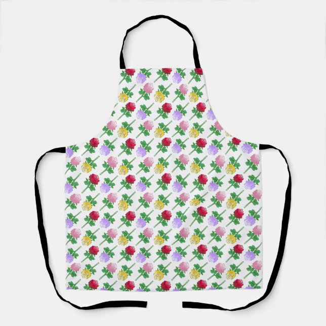 Schöne und farbenfrohe Rosen Schürze (Vorderseite)