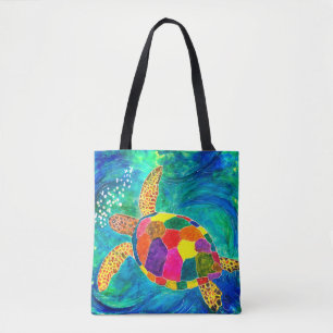 Schöne und farbenfrohe Sea Turtle Tote Bag