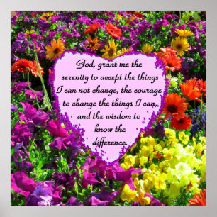 SCHÖNE UND FARBHAFTE WILDBLUME SERENITY PRAYER POSTER
