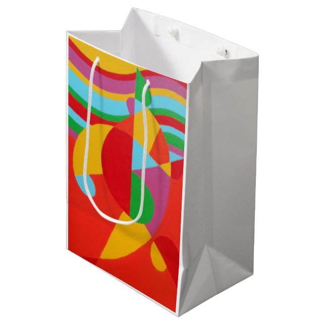 Schöne und lebendige Farben! Mittlere Geschenktüte (Vorderseite Schrägansicht)