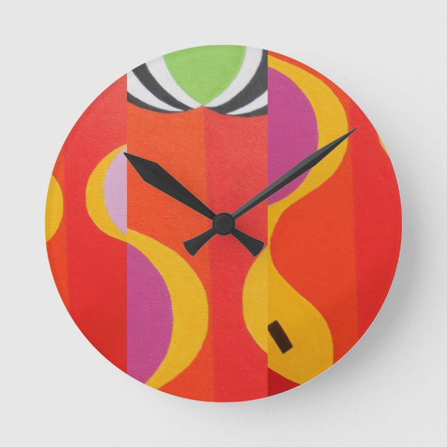 Schöne und lebendige Farben! Runde Uhr (Vorderseite)