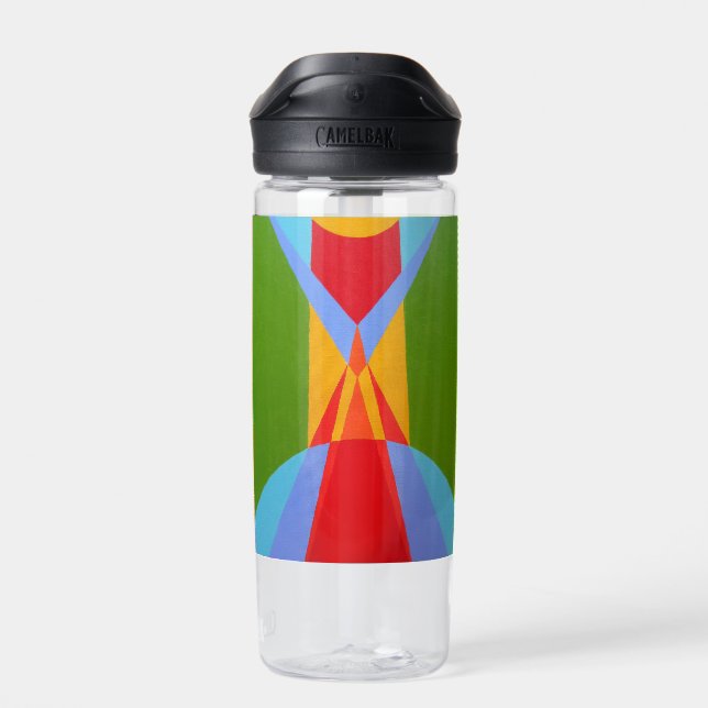 Schöne und lebendige Farben! Wasserflasche Trinkflasche (Rückseite)