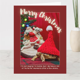 Schöne und Niedliche Weihnachtsschildkröte mit dem Karte