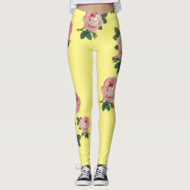 Schöne und rosa Vintage Rose Leggings