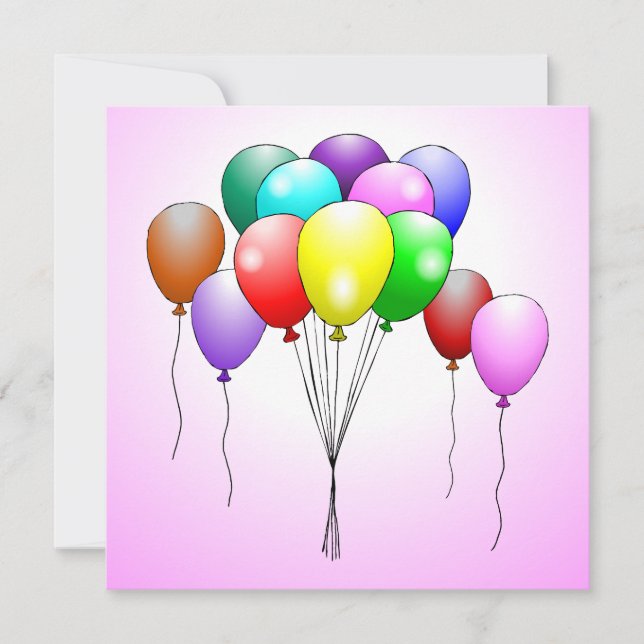 Schöne und schöne bunte Ballons Karte (Vorderseite)