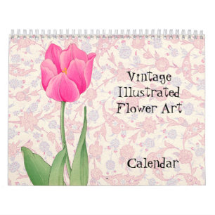 Schöne und Vintage-Blumen-Kunst-Kalender Kalender