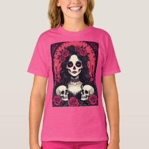 Schöne und zeremonielle lebende Calavera T-Shirt