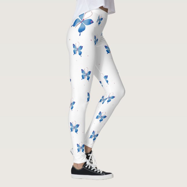 Schöne Unendlichkeit Blaue Schmetterlinge: Symbol  Leggings (Rechts)