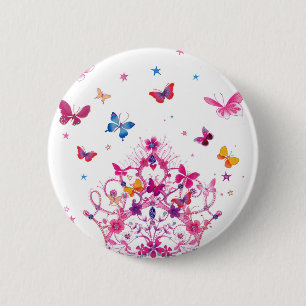 Schöne Unendlichkeit Schmetterling Button