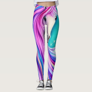Schöne Unicorns Vollblühen Grafik Leggings