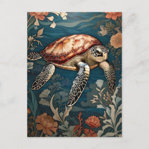 Schöne Unterwasser-Seeschildkröte Postkarte
