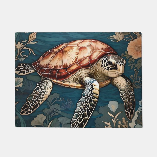 Schöne Unterwasserschildkröte Fußmatte (Vorderseite)